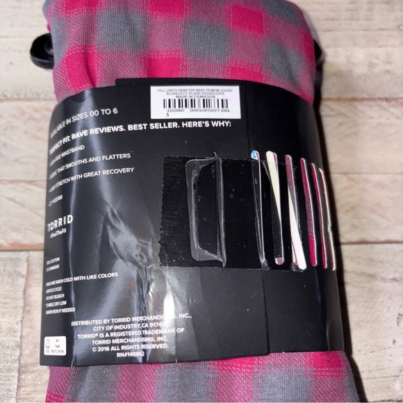TORRID FULL LENGTH SIGNATURE WAIST PREMIUM LEGGINGS SIZE 5X Scarlett Plaid - Picture 10 of 15
